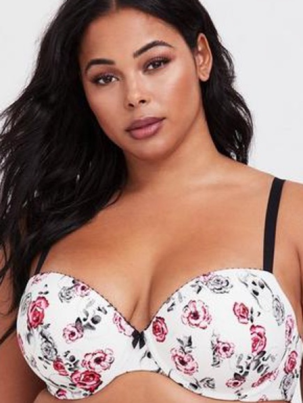 Torrid Curve Body™ white Skull red rose Floral Demi Bra white rockabilly 46DD - Picture 3 of 11